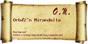 Orbán Mirandella névjegykártya